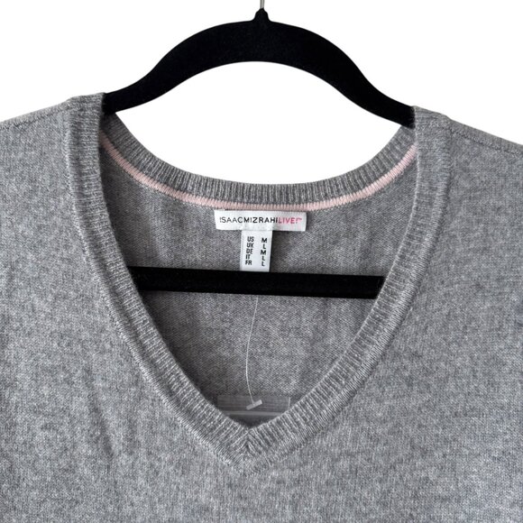 🆕 Isaac Mizrahi 100% Cashmere Asymmetrical Ruffle Peplum Sweater - Picture 4 of 7